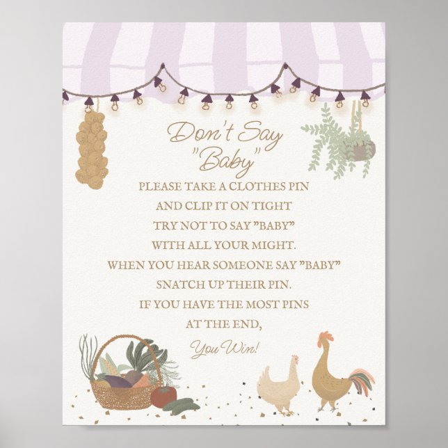 Pink Farmers Market Farm Fresh Dont Say Baby Game Poster (Front)