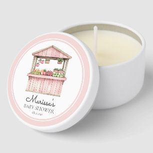 Pink Farmers Market Girl Baby Shower Mini Candle Favors