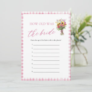 Pink Farmers Market How Old Was The Bride Game Invitation