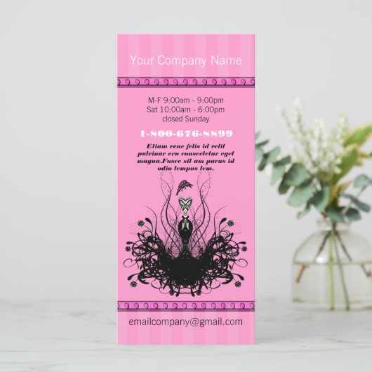 Pink Fashion Diva Rack Card (Standing Front)