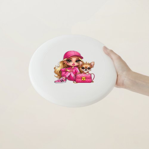 Pink Fashion Doll and Puppy Fleece Blanket Wham-O Frisbee