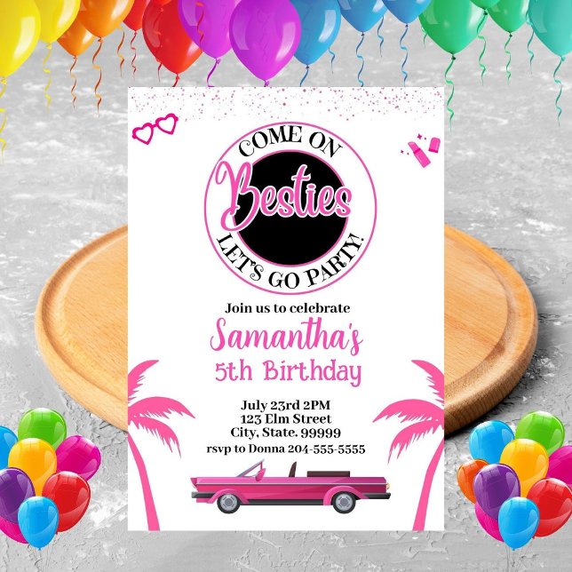 Pink Fashion Doll Diva Birthday Invitation (Creator Uploaded)