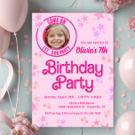Pink Fashion Doll Photo Birthday Party Invitation at Zazzle