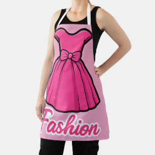 Pink Fashion Dress Sticker Apron