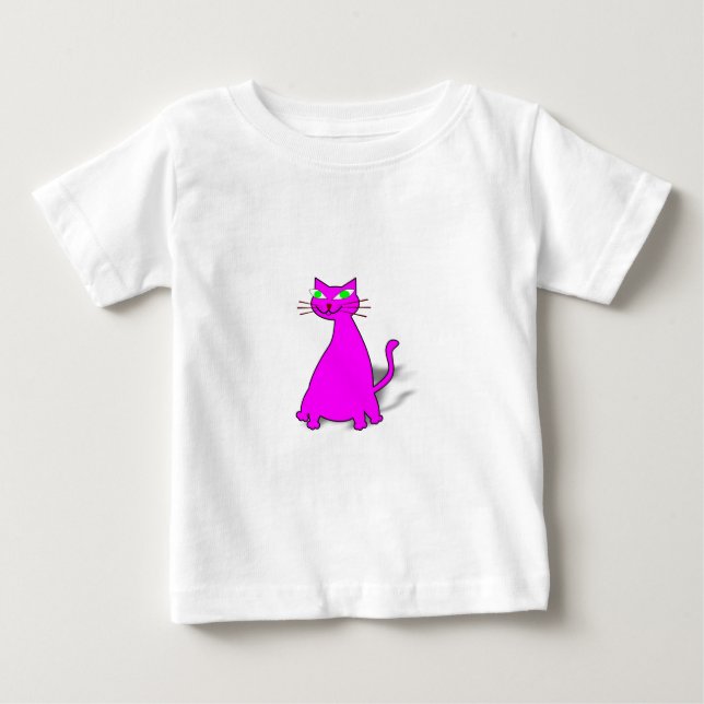 Pink Fat Cat Baby T-Shirt (Front)
