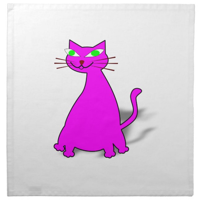 Pink Fat Cat Napkin (Front)