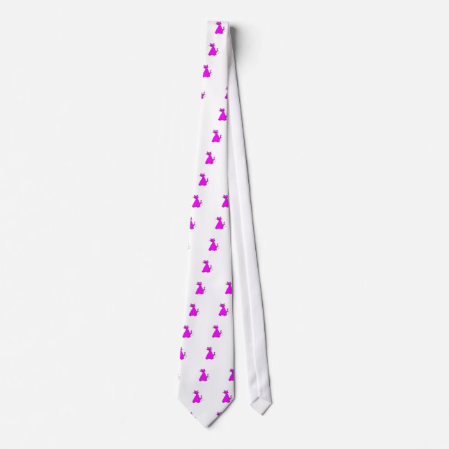 Pink Fat Cat Neck Tie (Front)