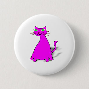 Pink Fat Cat Pinback Button