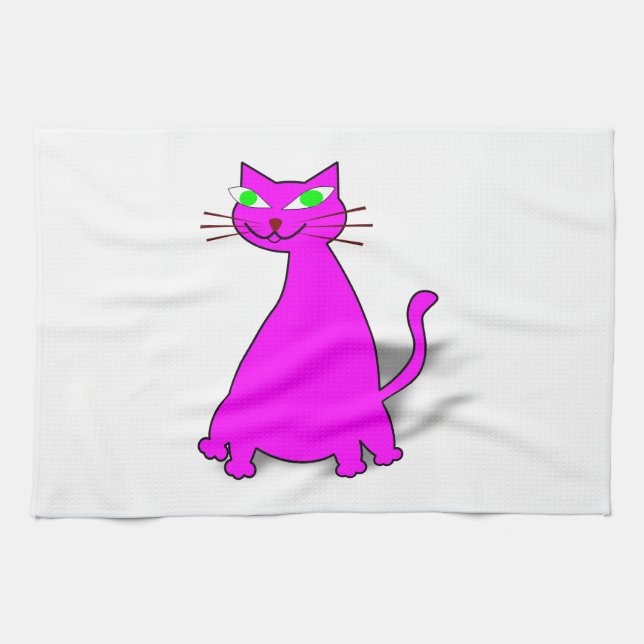Pink Fat Cat Towel (Horizontal)