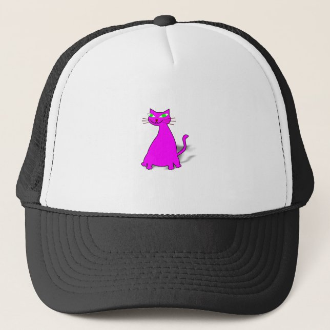 Pink Fat Cat Trucker Hat (Front)