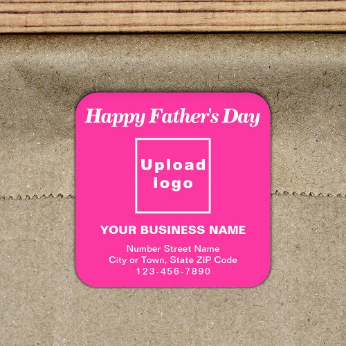 Pink Fathers Day Business Square Sticker