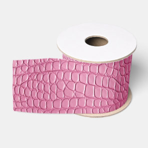 Pink Faux Alligator Animal Bridal Shower Grosgrain Ribbon