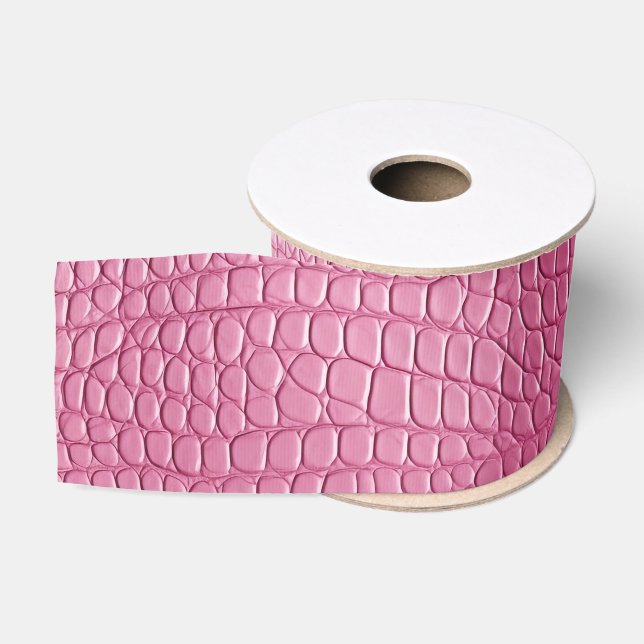 Pink Faux Alligator Animal Bridal Shower Grosgrain Ribbon (Spool)