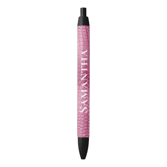 Pink Faux Alligator Animal Bridal Shower Wedding Pen (Front Vertical)