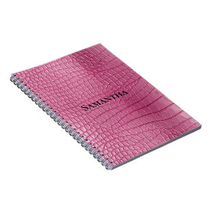 Pink Faux Alligator Animal  Notebook