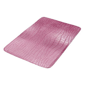 Pink Faux Alligator Animal Print Bath Mat