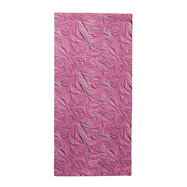 Pink Faux Alligator Animal Print Cloth Napkin (Half Fold)