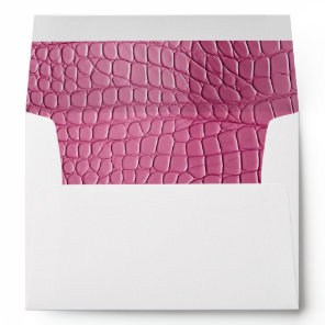 Pink Faux Alligator Animal Print Envelope