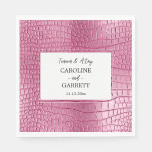 Pink Faux Alligator Animal Print Napkins