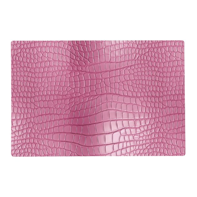 Pink Faux Alligator Animal Print Placemat (Front)