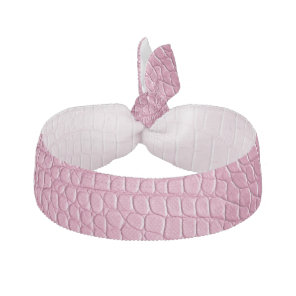 Pink Faux Alligator Animal Wedding Elastic Hair Tie