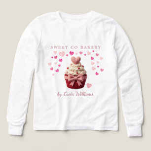 Pink Faux Crochet Cupcake Business Bakery  Tri-Blend Shirts