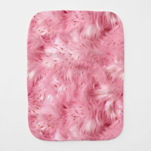 Pink Faux Fur Baby Burp Cloth