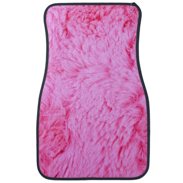 Pink Faux Fur Car Floor Mat (Front)