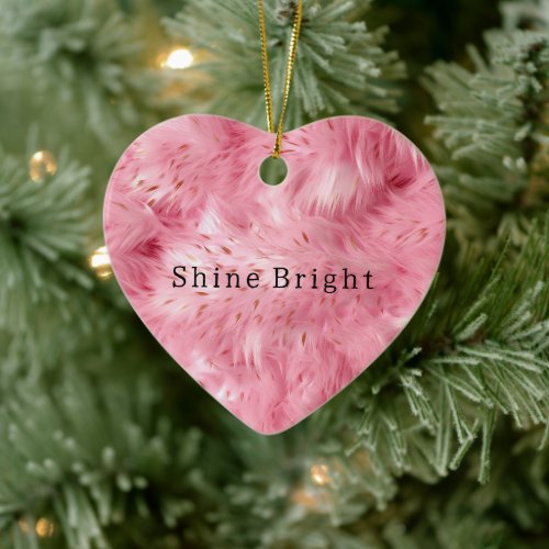 Pink Faux Fur Ceramic Ornament