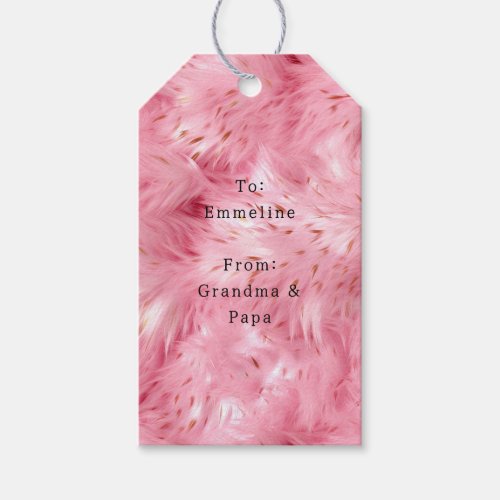 Pink Faux Fur Gift Tags