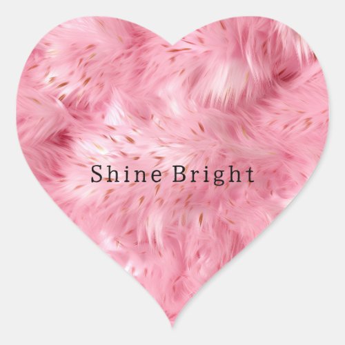 Pink Faux Fur Heart Sticker