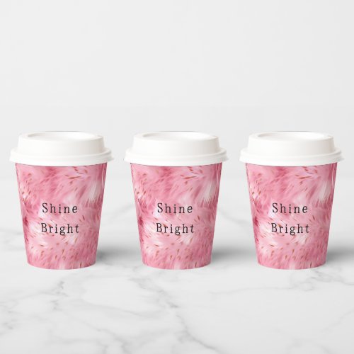 Pink Faux Fur Paper Cups