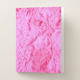 Pink Faux Fur Pocket Folder
