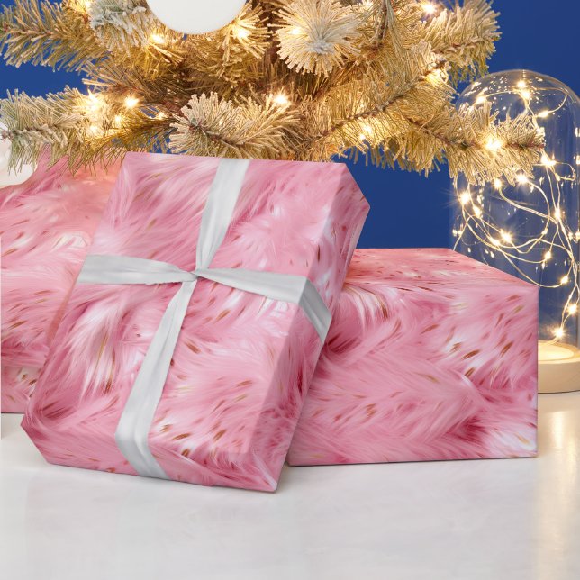 Pink Faux Fur Wrapping Paper (Holidays)