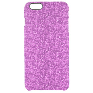 Pink Faux Glitter And Sparkles Clear iPhone 6 Plus Case