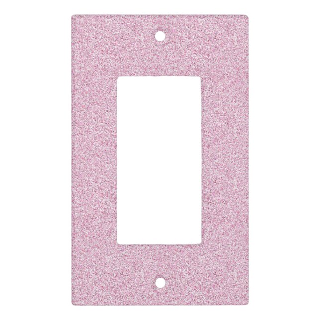 Pink Faux Glitter Baby Nursery Light Switch Cover (Front)