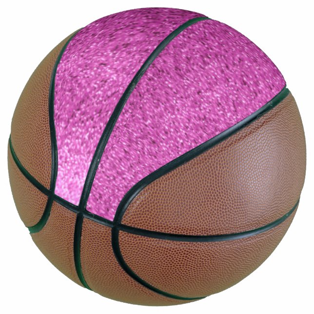 Pink Faux Glitter Basketball (Angled)