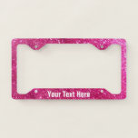 Pink Faux Glitter Custom License Plate Frame at Zazzle