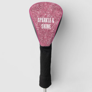 Pink Faux Glitter Golf Head Cover