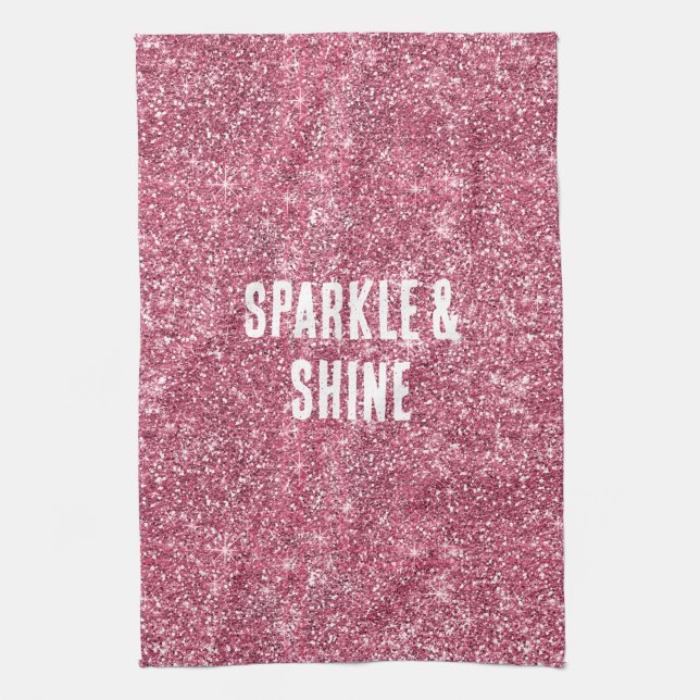Pink Faux Glitter Kitchen Towel (Vertical)