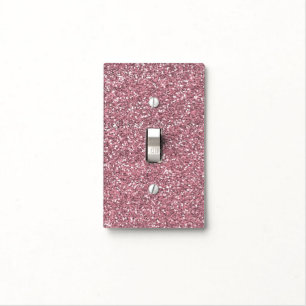 Pink Faux Glitter Light Switch Cover