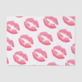 Pink Faux Glitter Lips Tissue Paper