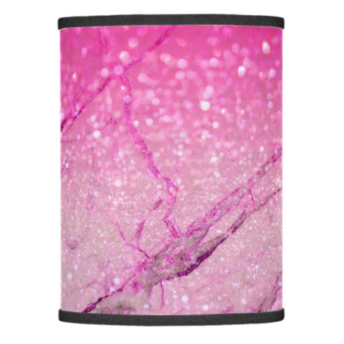 Pink Faux Glitter Marble Pattern Girly Lamp Shade