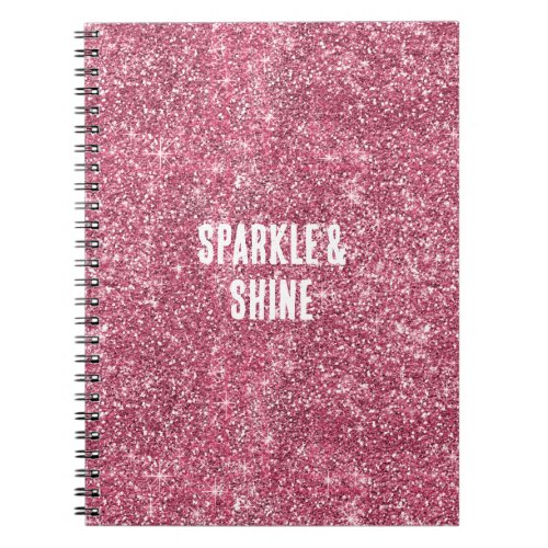 Pink Faux Glitter Notebook