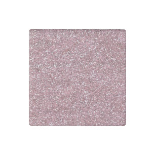 Pink Faux Glitter Stone Magnet