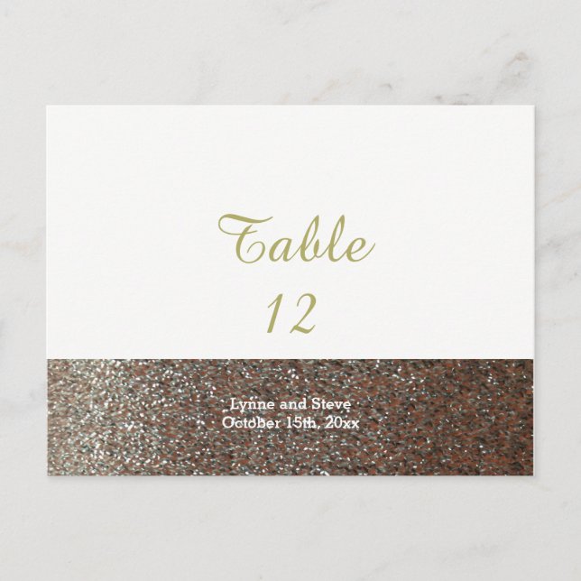 Pink Faux Glitter Table Seating Card (Front)