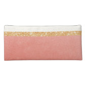 Pink & Faux Gold Glitter | Custom Name Pencil Case (Back)