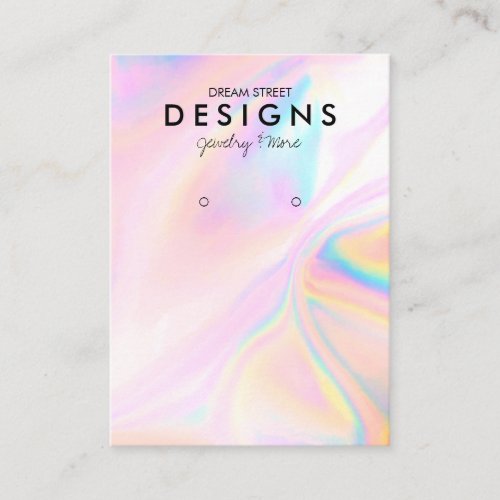 Pink Faux Holographic Trendy Earring Display Card