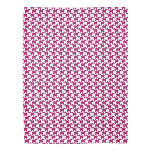 Pink Faux Houndstooth Choose color Duvet Cover 1