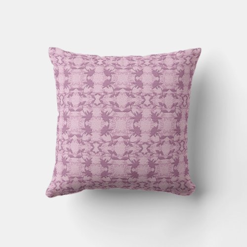 Pink Faux Lace  Throw Pillow